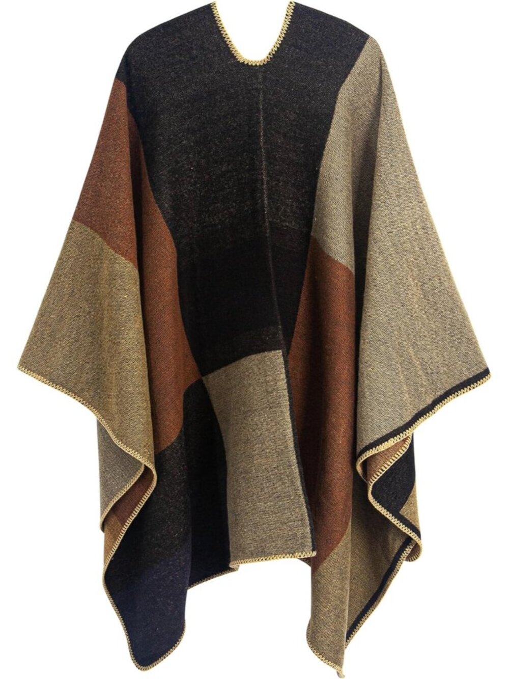 Women's Printed Shawl Wrap Fashionable Open Front Poncho Cape, Gift for Women - Picture 4 of 6